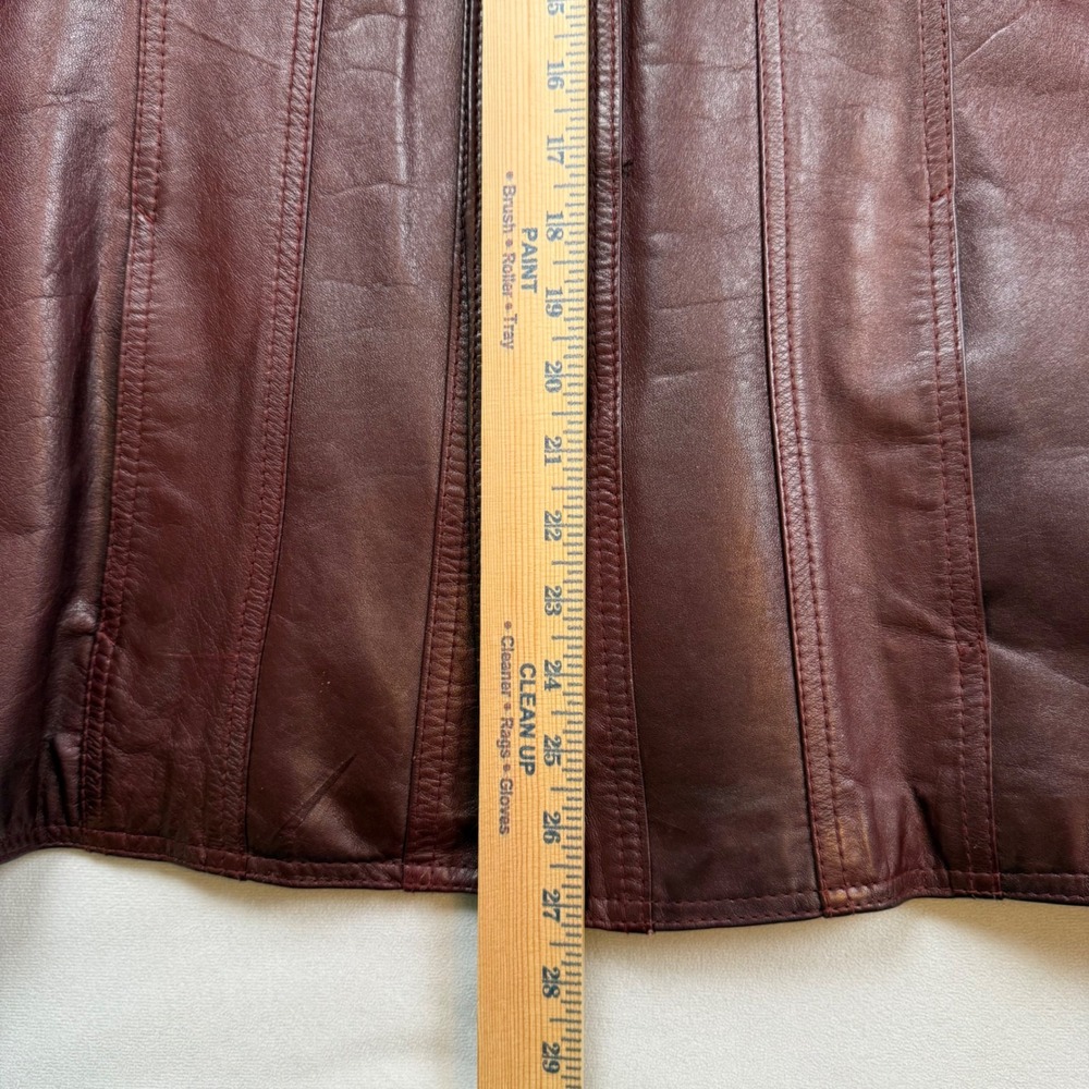 Etienne Aigner Vintage Burgundy Leather Shirt Jacket Mens 40 Oxblood 70s Retro - Picture 7 of 9